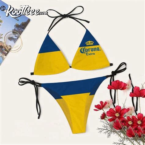 Corona Extra Beer Triangle String Swimsuit String String Triangle Bikini Summer Vacation HG