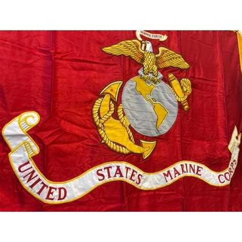 3ft X 5ft Marine Corps Flag Nylon Embroidered With Fringe