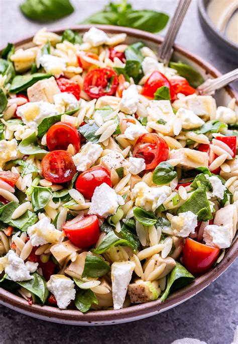 Spinach Orzo Chicken Salad With Goat Cheese Recipe Runner