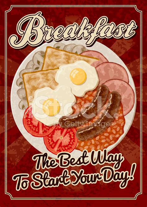 Vintage Breakfast Poster Stock Vector - FreeImages.com