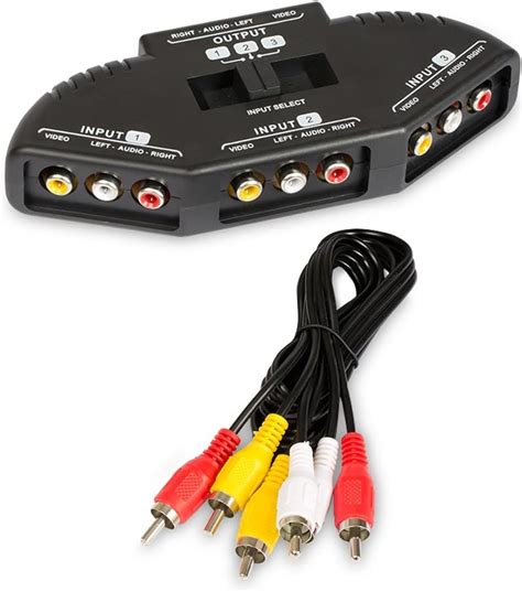 Fosmon Technology Way Audio Video Rca Switch Selector Splitter Box