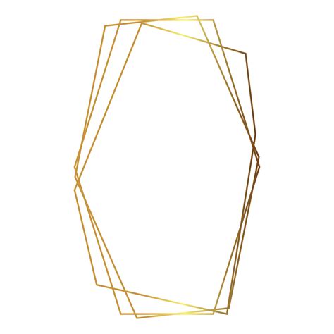 gold polygonal geometric frame 18872496 PNG