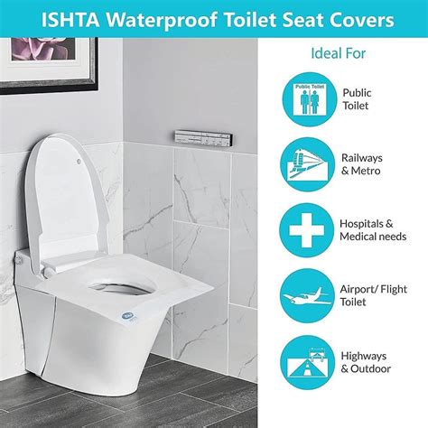 White Non Woven 12 Packs ISHTA Disposable Waterproof Toilet Seat Covers