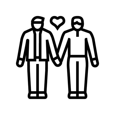 gay lgbt Pareja amor línea icono vector ilustración 26819903 Vector en