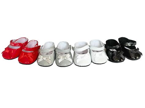 18 Inch Doll Shoes 4 Pk Mary Jane Shoes Fits 18 Inch Dolls