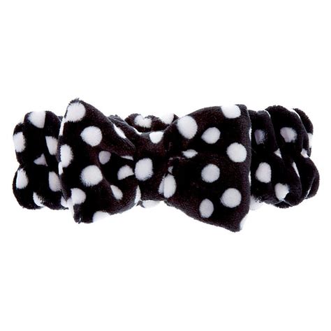 Polka Dot Makeup Bow Headwrap Black Claires Us