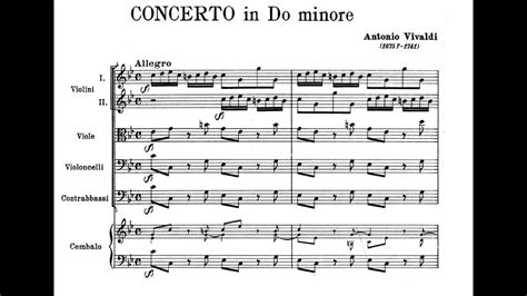 Antonio Vivaldi Concerto For Strings In C Minor Rv Sheet Music