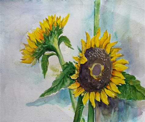 Aquarell Sonnengru I Von Brigitta M Arnold