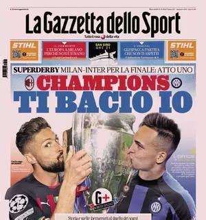 La Prima Pagina Della Gazzetta Dello Sport Con Giroud E Lautaro