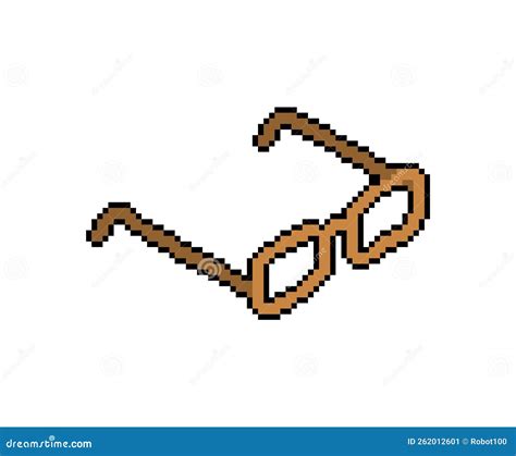 Glasses Pixel Art 8 Bit Spectacles Pixelated Vector Illustration Stock Vector Illustration Of