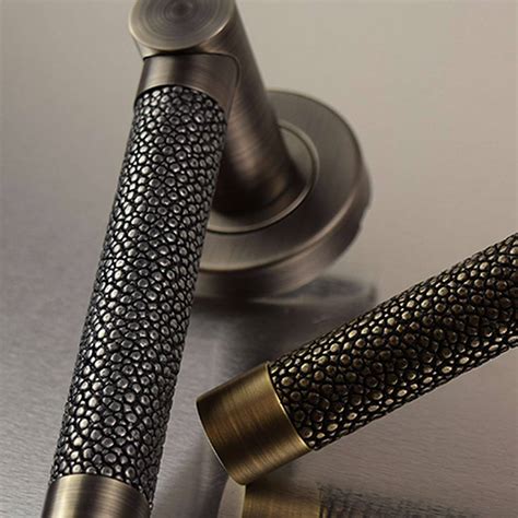 Turnstyle Design Door Handle Sand Vintage Nickel Model P1019 Door Handles P1019 Shagreen