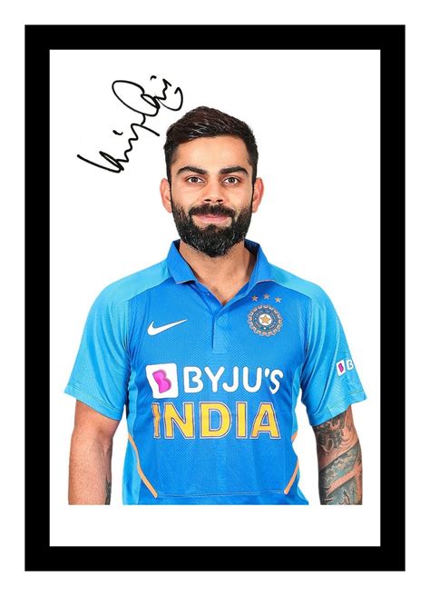 virat kohli india cricket autographed signed  framed photo etsy