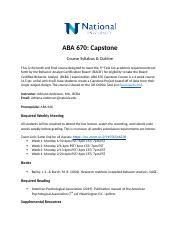 Aba Capstone Course Overview And Requirements Course Hero