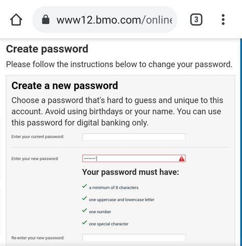 BMO Bank Of Montreal Dumb Password Rules