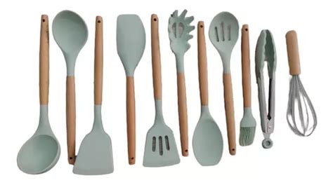 Juego Utensilios Cocina Silicona Resistente Calor Set X Cuotas Sin