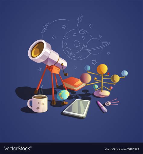 Astronomy cartoon set Royalty Free Vector Image