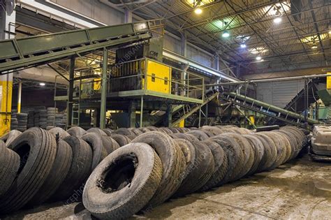 Tyre recycling facility - Stock Image - C021/1485 - Science Photo Library