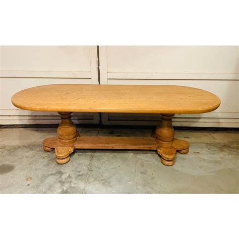 Antique English Oak Oblong Dining Table | Chairish