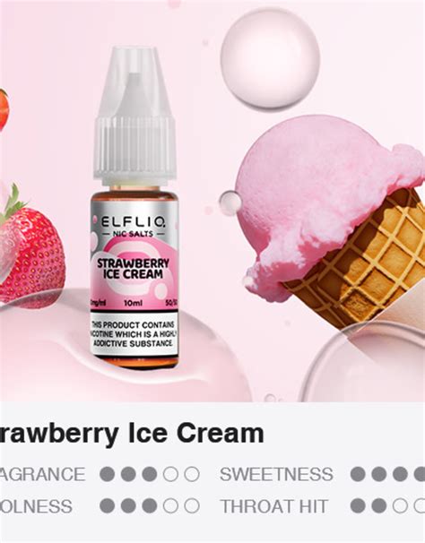 Elf Bar Elfliq Strawberry Ice Cream 10ml E Heaven Vape Shop