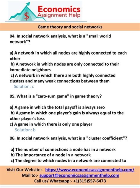 Game theory and social networks If you ever need help with game theory ...