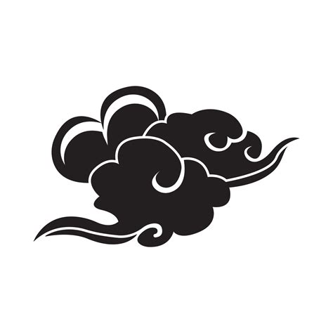 Chinese Cloud Or Japanese Cloud Icon Illustration Design Template