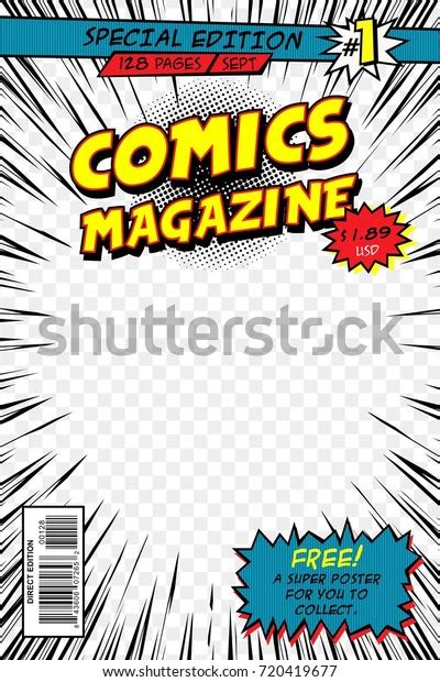 Comic Book Cover Template Vector Art Stock Vector Royalty Free 720419677