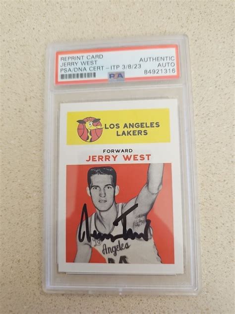 Psa Dna Jerry West Signed Fleer Rc Auto Hof Lakers Ebay