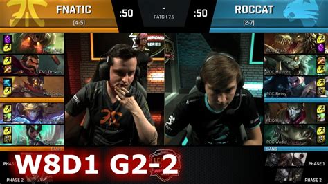 Fnatic Vs ROCCAT Game 2 S7 EU LCS Spring 2017 Week 8 Day 1 FNC Vs