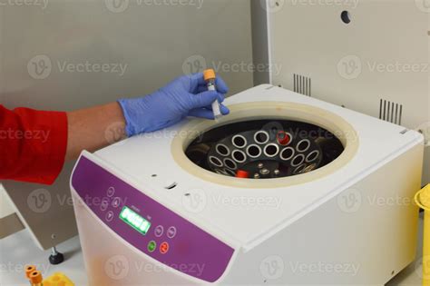 tubes are placed in the analyzer for centrifugation. performance of