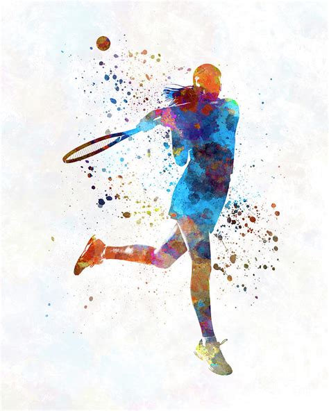 Woman Tennis Player 03 In Watercolor Painting By Pablo Romero Pixels