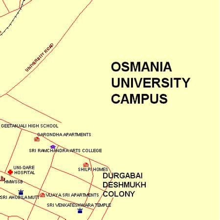 Osmania University Campus Map - China Map Tourist Destinations