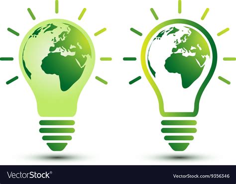 Light Bulb Earth Royalty Free Vector Image Vectorstock