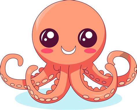 Dibujos Animados Lindo Pulpo Sobre Fondo Blanco Vector Premium