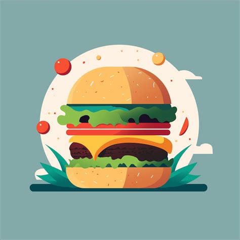 Premium Vector Vector Fast Food Hamburger Flat Vector Illustration