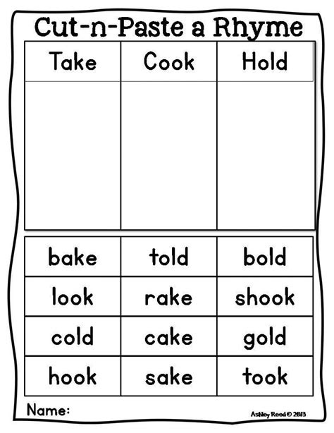 Cut And Paste Activity Sheets