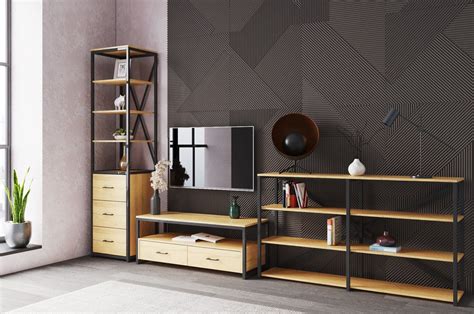 Модульная гостиная Лофт Дуб Золотистый купить в Минске по цене 2 914 ...