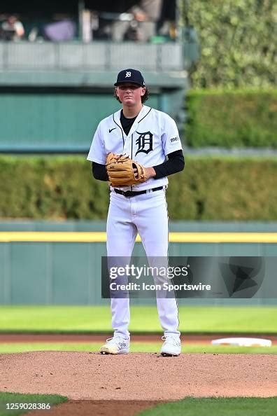 Detroit Tigers Starting Pitcher Reese Olson Warms Up Prior To The