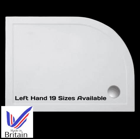 Left Hand Offset Quadrant Low Profile Stone Resin Shower Trays