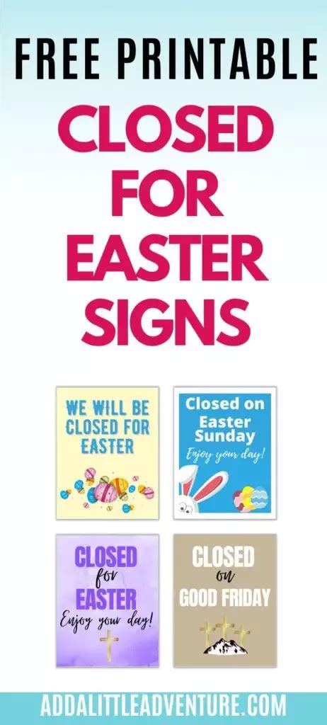 Easter Closure Signs - Free Printable Templates