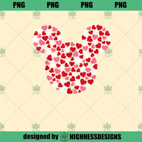 Disney Mickey Mouse Icon Pink Hearts Valentines Day Png Down Inspire