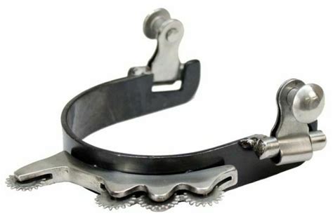 Showman BLUED STEEL Western BUMPER SPURS with HUMANE 4 Sidewinder ...