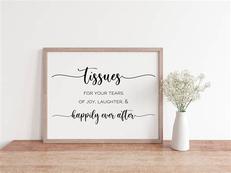 For Your Happy Tears Sign Digital Printable Tissues Wedding Sign For