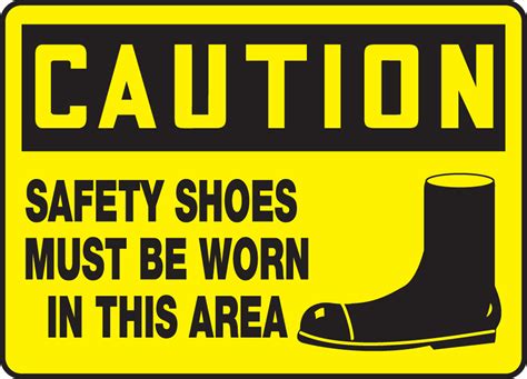 Safety Shoes Must Be Worn In Area Osha Caution Safety Sign Mppe766