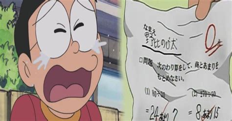 vi sao nobita lam bai kiem tra toan  diem ma van duoc len lop nguoi