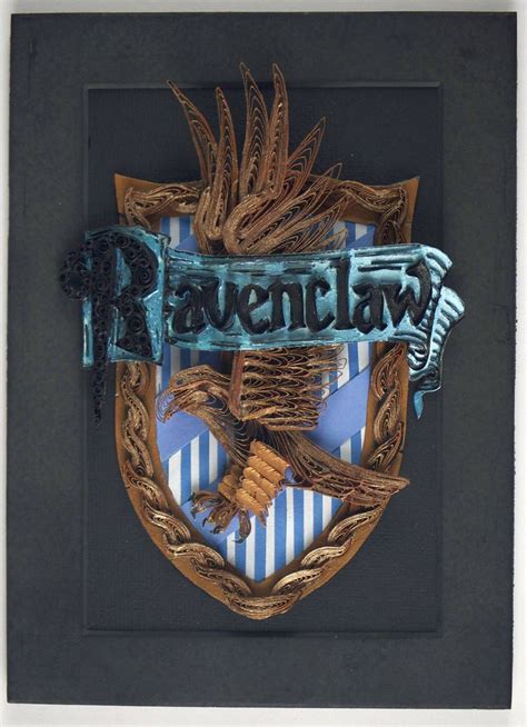 Hogwarts Ravenclaw Blue And Bronze Eagle House Crest Harry Etsy