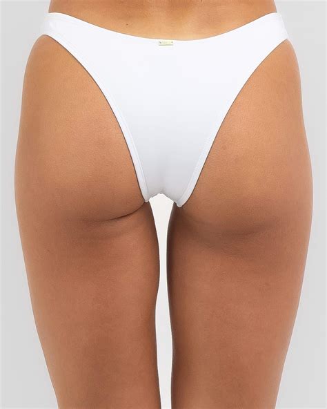 Shop Topanga Evelyn High Cut Bikini Bottom In White Fast Shipping