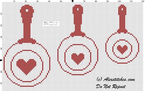 Cross Stitch Pattern Pans Hanging Monochrome Free Cross Stitch