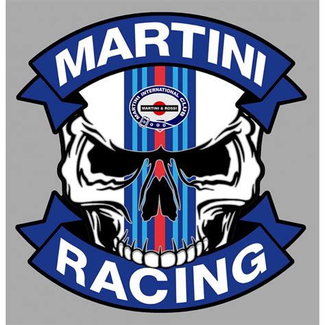 Martini Racing Skull Laminated Decal Cafe Racer Bretagne Clicboutic