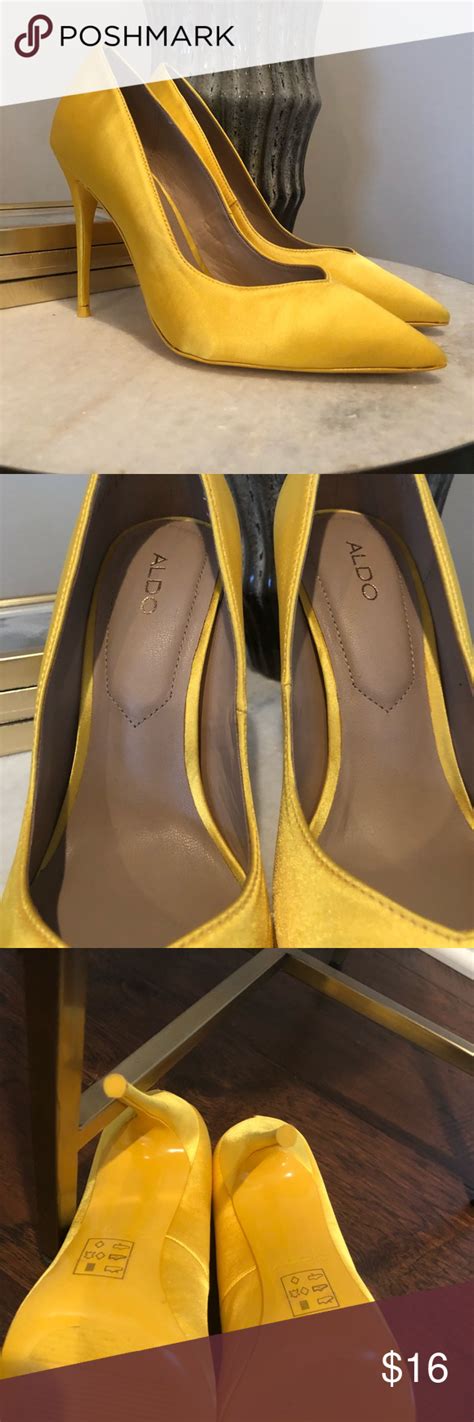 🆕💛 Aldo Yellow Sateen Heels 65 Heels Fashion Clothes Design