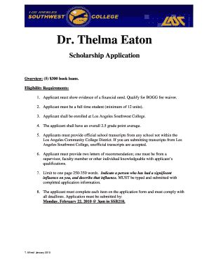 Fillable Online Lasc Dr Thelma Eaton Form Fax Email Print PdfFiller